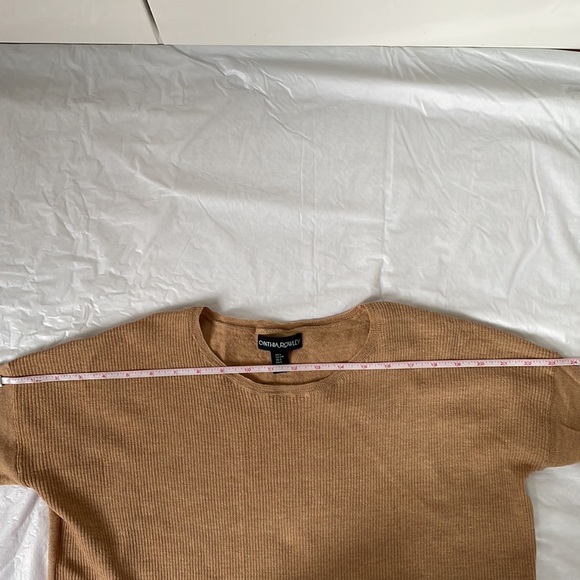 CYNTHIA ROWLEY Sweater with Long Sleeve Color-Light Brown Size- Small NWOT - Picture 5 of 12